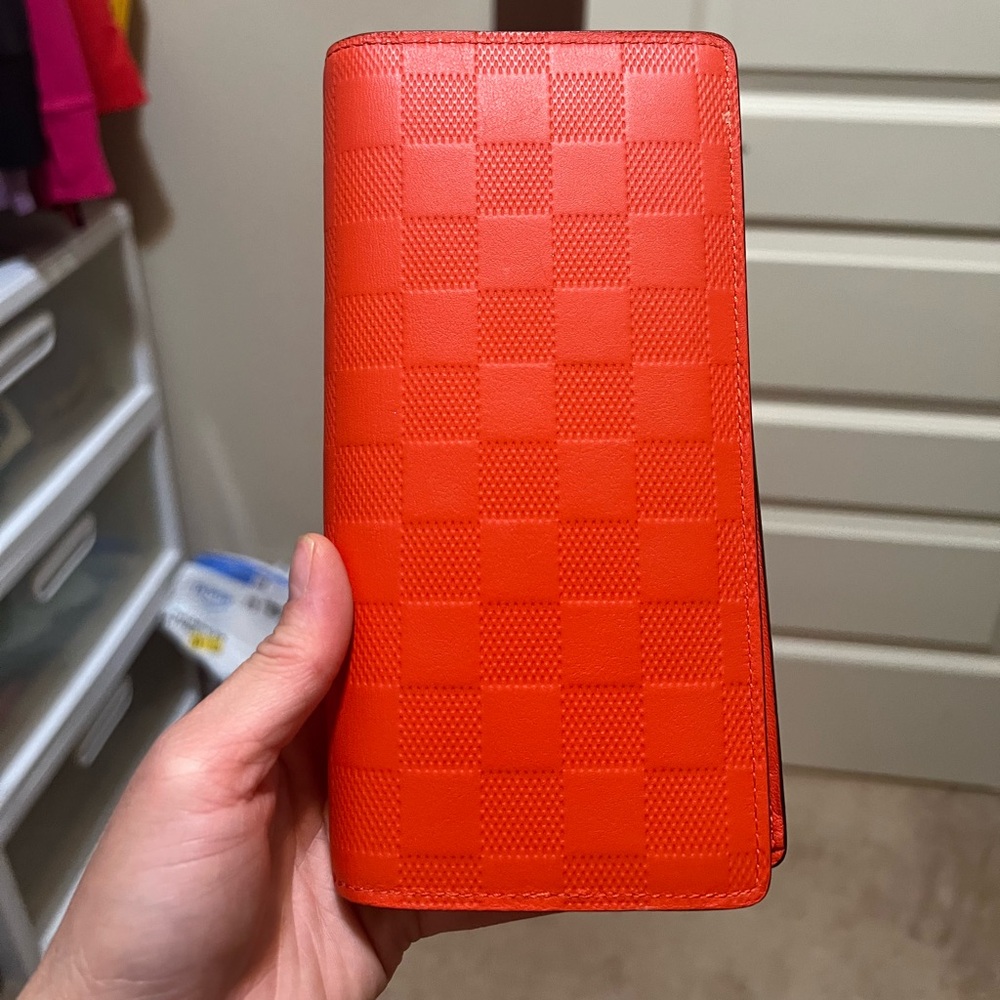 Orange Hue Checkered Wallet from LV.